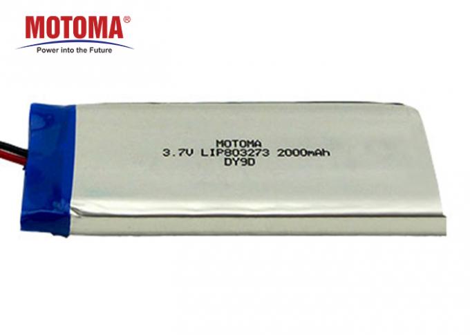 Batteria 803273 3.7V 2000mah di Lipo di capacità elevata di certificazione dell'UL 0