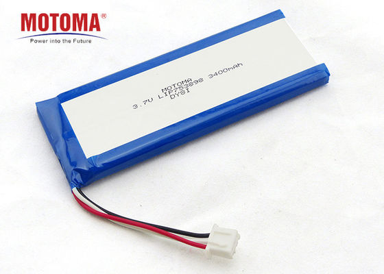batteria al litio medica di 3.7V 3400mah con i cavi ed i connettori